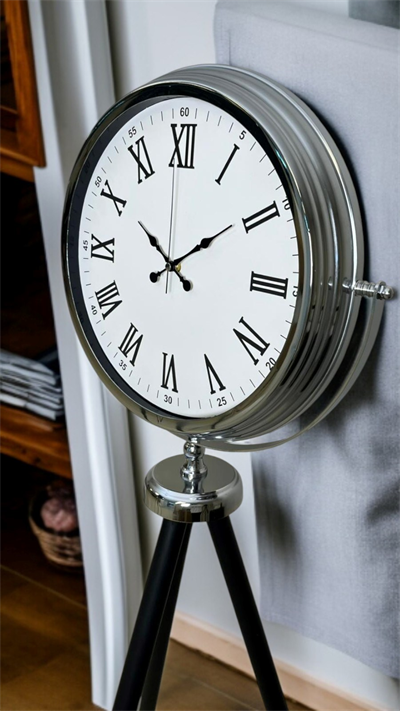 Krom Asalet Tripod Ayaklı Saat