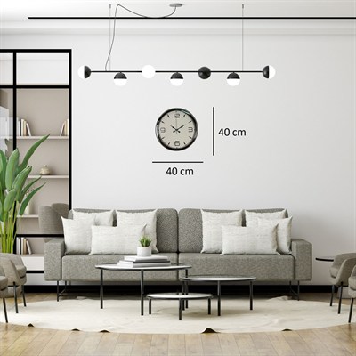 Krom Elegance 40 Cm Metal Duvar Saati