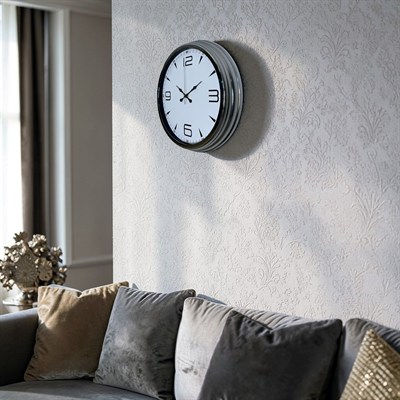 Krom Elegance 40 Cm Metal Duvar Saati