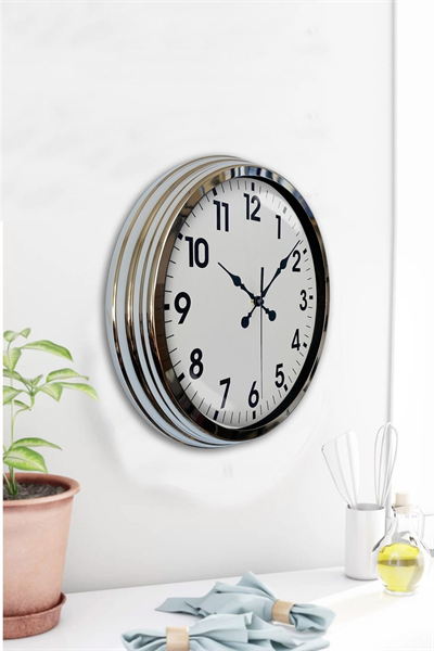 Krom Elegance 40 Cm Metal Standart Duvar Saati