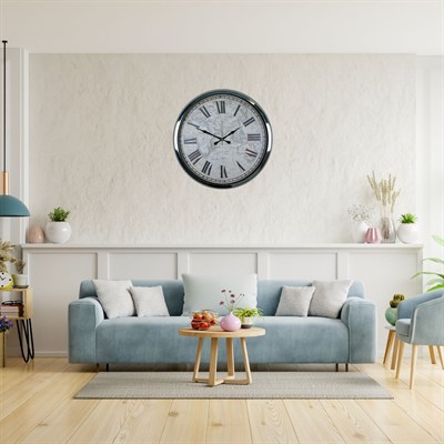 Krom Imperium 52 Cm Metal Dünya Haritası Duvar Saati