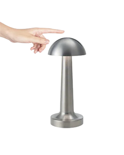 Krom Mantar Masa Lambası Dokunmatik 3 Renk LED Şarjlı Taşınabilir Gece Lambası