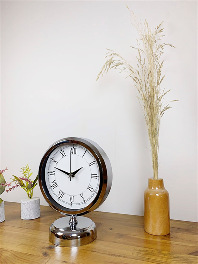 Krom Metal Retro Masa Saati 25×20 cm