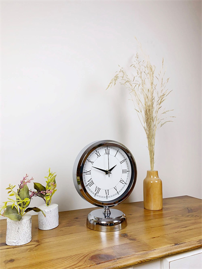 Krom Metal Retro Masa Saati 25×20 cm