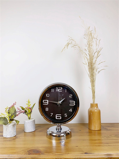 Krom Metal Tasarım Masa Saati 25×20 cm
