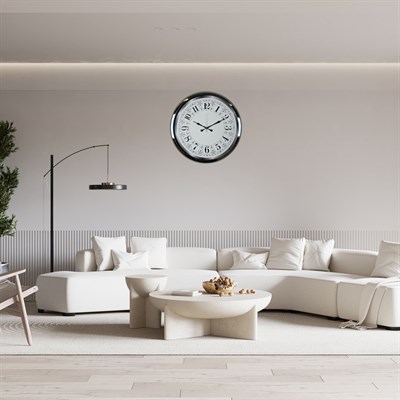 Krom Modern Desenli 52 x 52 Cm Duvar Saati