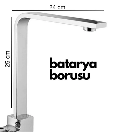 Krom Mutfak Evye Batarya İçin Köşeli Su Borusu Paslanmaz ve Eca Uyumlu 25x25
