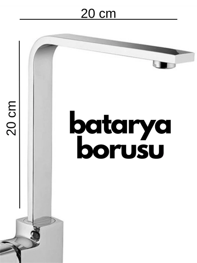 Krom Mutfak Evye Batarya İçin Köşeli Su Borusu Paslanmaz ve Eca Uyumlu 20x20