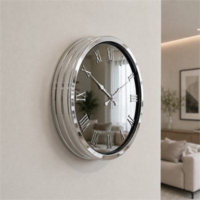 Krom Platinum Aynalı 40 x 40 Cm Duvar Saati