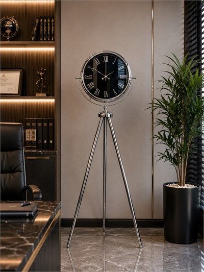 Krom Prestıge Aynalı Tripod 150 x 45 Cm Ayaklı Saat