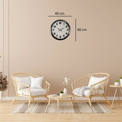 Krom Prime 40 Cm Metal Duvar Saati