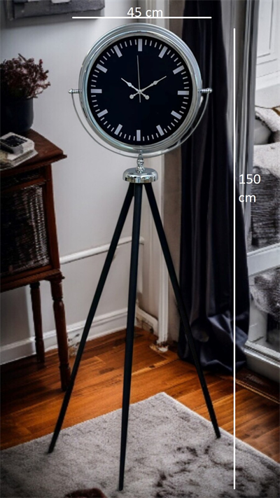 Krom Prime Modern Tripod Ayaklı Saat