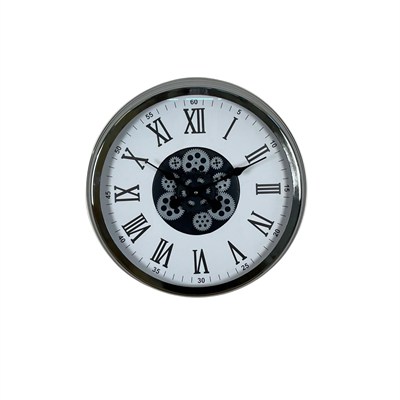Krom Roma Rakamlı 60 Cm Çarklı Duvar Saati