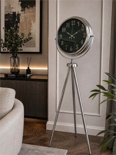 Krom Royal Aynalı Tripod 150 x 45 Cm Ayaklı Saat