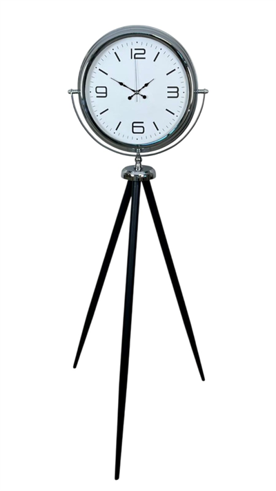 Krom Sade & Şık Tripod Ayaklı Saat