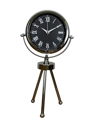 Krom Şık Üç Ayaklı Masa Saati