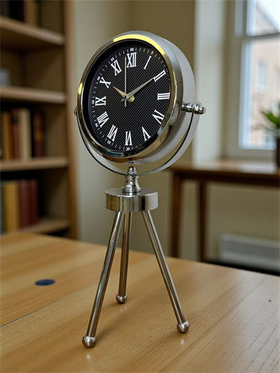Krom Şık Üç Ayaklı Masa Saati