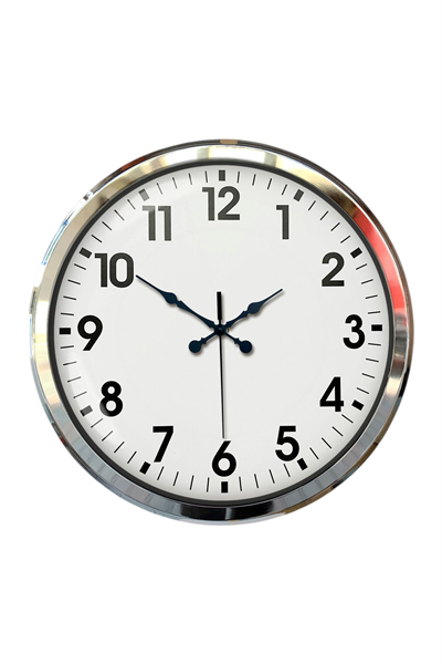 Krom Şıklık 52 Cm Metal Modern Duvar Saat