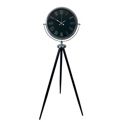 Krom Siyah İnci Aynalı Tripod 150 x 45 Cm Ayaklı Saat