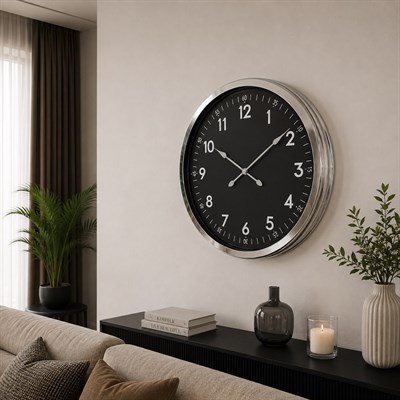 Krom Standart Dekoratif 60 x 60 Cm Duvar Saati