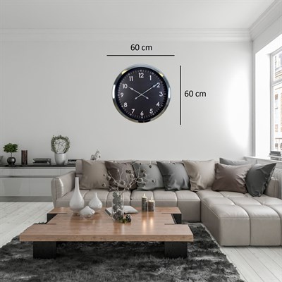 Krom Standart Dekoratif 60 x 60 Cm Duvar Saati