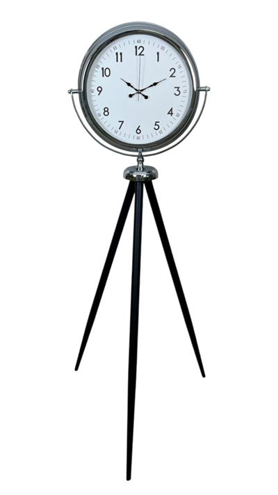 Krom Standart Tripod Ayaklı Saat