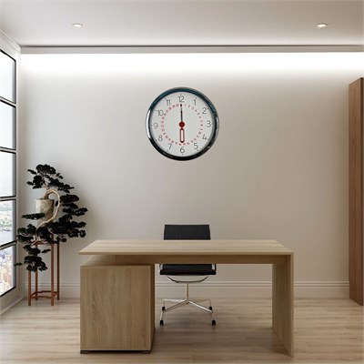 Krom Takvimli 40 x 40 Cm Metal Duvar Saati