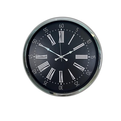 Krom Vıctoria 52 Cm Metal Duvar Saati