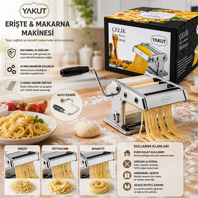 Küçük - 150lik Metal Erişte - Makarna Makinesi Bx40