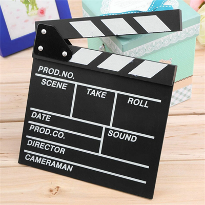 Küçük Boy Dekoratif Sinema Klaketi - Ahşap Tasarım - 20x20 cm