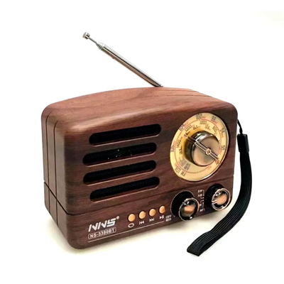 Küçük Boy Retro, Nostaljik, Ahşap Tasarım Bluetooth Hoparlörlü, Şarjlı, Taşınabilir Büyük Döndürülebilen Düğmeli Fm/am Destekli Radyo Ns3380 Bx40