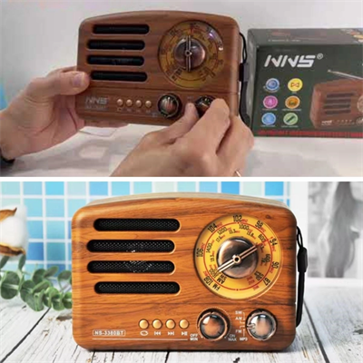 Küçük Boy Retro, Nostaljik, Ahşap Tasarım Bluetooth Hoparlörlü, Şarjlı, Taşınabilir Büyük Döndürülebilen Düğmeli Fm/am Destekli Radyo Ns3380 Bx40