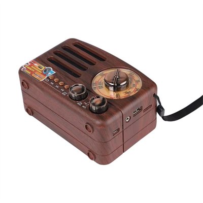 Küçük Boy Retro, Nostaljik, Ahşap Tasarım Bluetooth Hoparlörlü, Şarjlı, Taşınabilir Büyük Döndürülebilen Düğmeli Fm/am Destekli Radyo Ns3380 Bx40