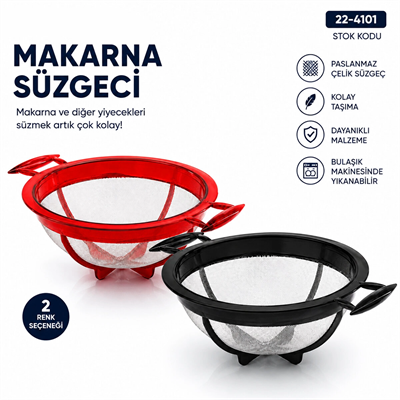 Küçük Makarna Süzgeci Plastik Bx40