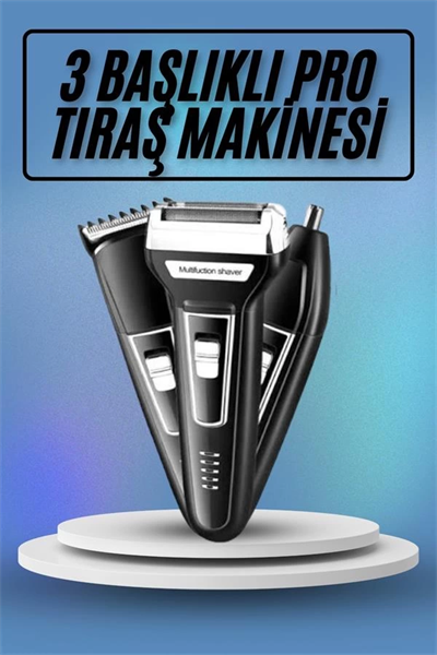 Kulak Burun Kıl Kesme Ense Yanak Tıraş Seti 3 Başlıklı Profesyonel