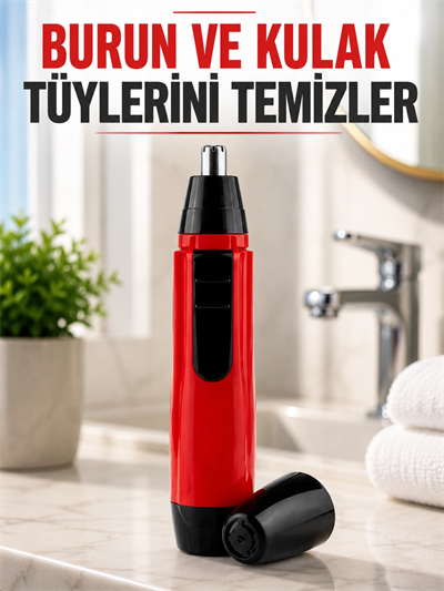 Kulak Burun Tüy Temizleme Makinası Pilli Kırmızı Ergonomik Yeni Nesil