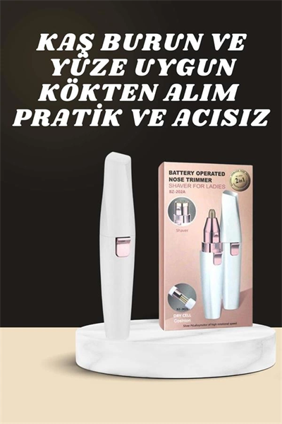 Kulak Burun ve Yüz Epilasyon Aleti ve Yüz Masaj Aleti İkili Cilt Bakım Seti