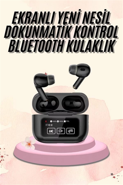 Kulak İçi Bluetooth Kulaklık Ekranlı Müzik Dinleme Çağrı Cevaplama Siyah
