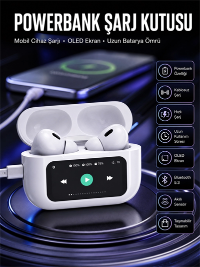 Kulak İçi Bluetooth Kulaklık Ekranlı Müzik Dinleme Çağrı Cevaplama Siyah Yeni Nesil