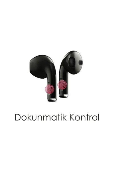 Kulak İçi Kablosuz Bluetooth Kulaklık, Dokunmatik Kontrol ve Suya Dayanıklı Siyah Tasarım