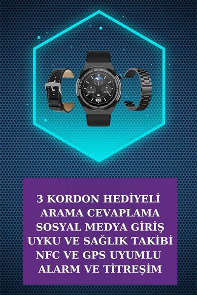 Kulak İçi Kablosuz Bluetooth Kulaklık ve NFC ve GPS Özellikli Akıllı Saat Alarm ve Titreşim