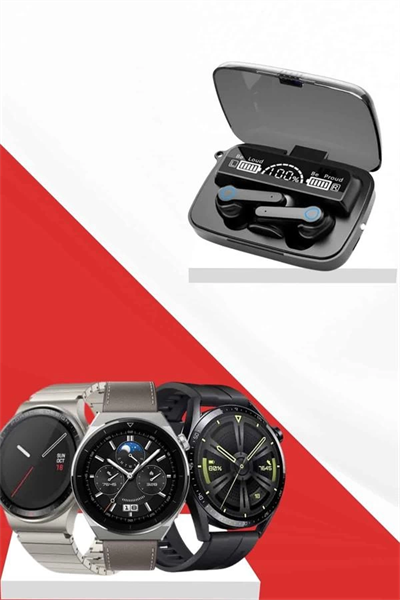 Kulak İçi Kablosuz Bluetooth Kulaklık ve NFC ve GPS Özellikli Akıllı Saat Alarm ve Titreşim