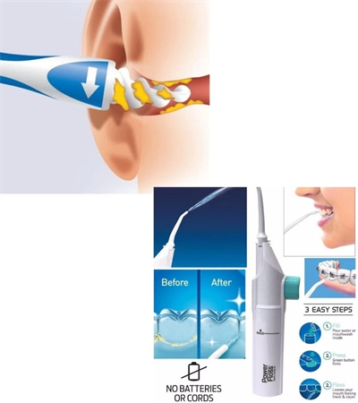 Kulak Temizleme ve Power Floss Mekanik Diş Ve Ağız Temizleme Aleti Seti