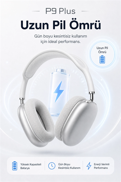 Kulak Üstü Kablosuz Bluetooth Kulaklık Yumuşak Pedli Mikrofonlu Günlük Kullanım