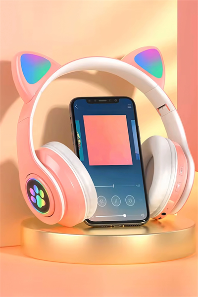 Kulak üstü Bluetooth Kulaklık - Renk: Pembe, Bluetooth Versiyon: 5.0, Mikrofon, Özellik: Kablolu