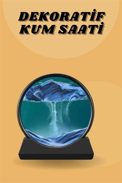Kum Saati Yuvarlak Şık Kum Tablosu Dekoratif Kum Sulu Kum Saati