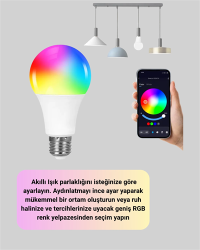 Kumanda Destekli Çok Renkli Akıllı LED Ampul Yeni Nesil