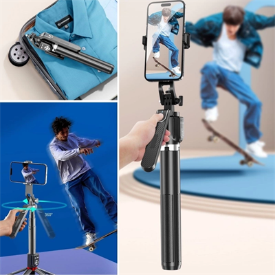 Kumandalı 360 Derece Dönebilen Cep Telefonu Ve Kamera Tripodu 2.2m Uzayabilen Selfie Çubuğu
