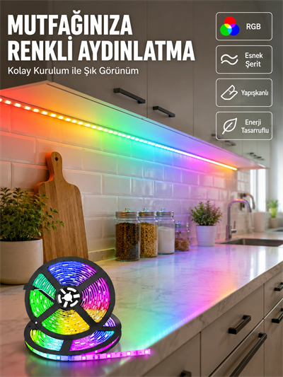 Kumandalı 5 Metre Şerit LED Dekoratif Aydınlatma