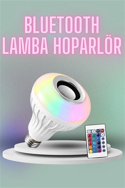 Kumandalı RGB Led Işık Bluetooth Hoparlör Ses Lambası Renkli Ampul